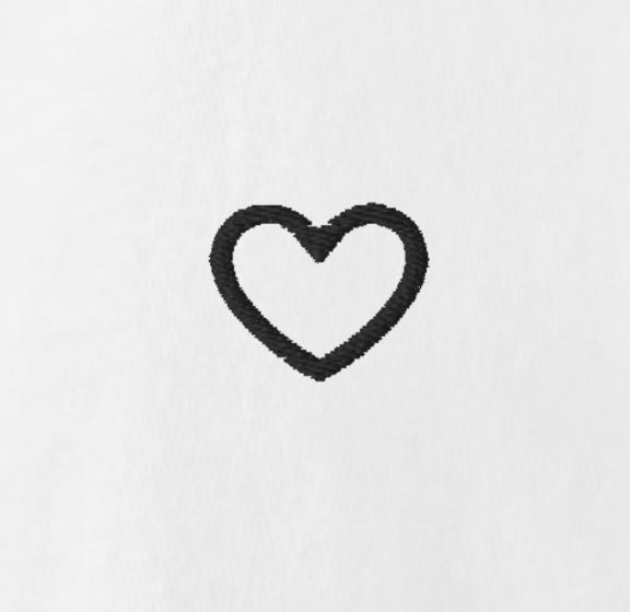 The Original "Heart on Your Sleeve" tee - white with black heart