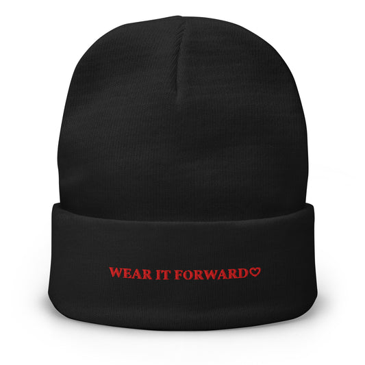The Wear It Forward Beanie - black with red logo
