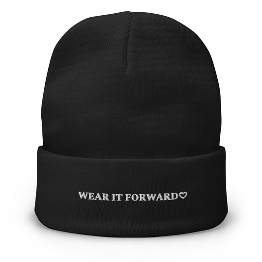The Wear It Forward Beanie - black with white logo