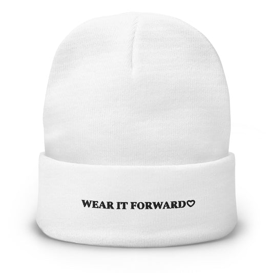 The Wear It Forward Beanie - white with black logo