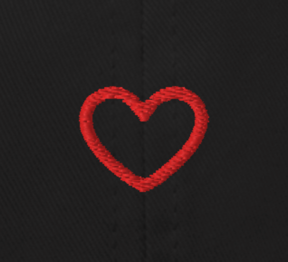 The Heart on your Sleeve Dad Hat - black with red heart