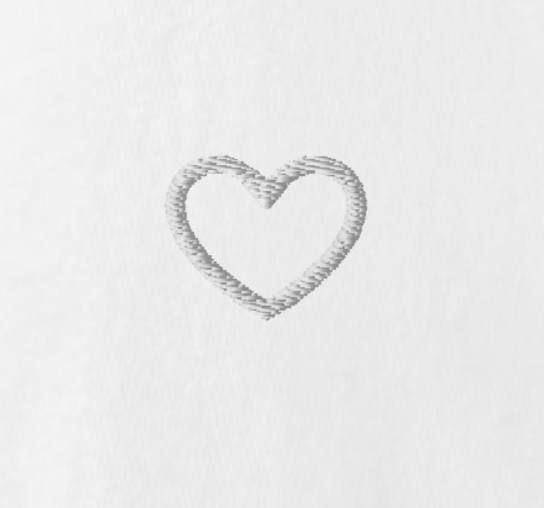 The Original "Heart on Your Sleeve" tee - white with white heart