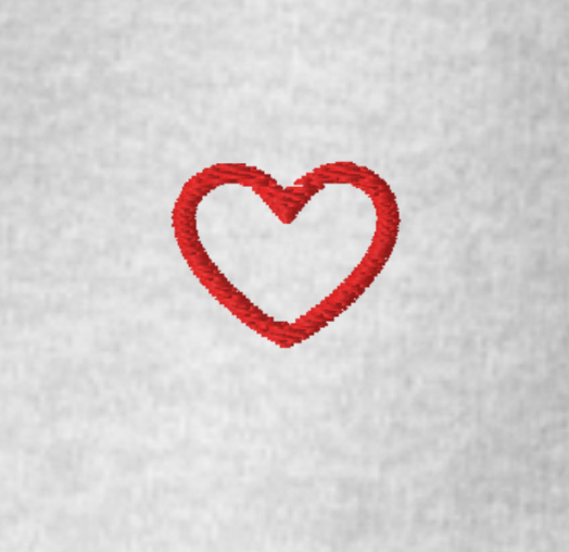 The Heart on Your Sleeve Crew Neck Sweatshirt - ash gray with red heart