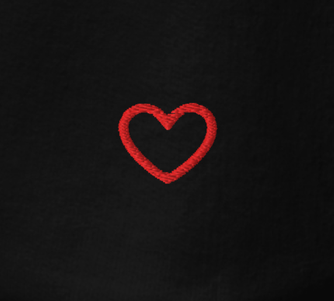 The "Heart on Your Sleeve" Hoodie - black with red heart