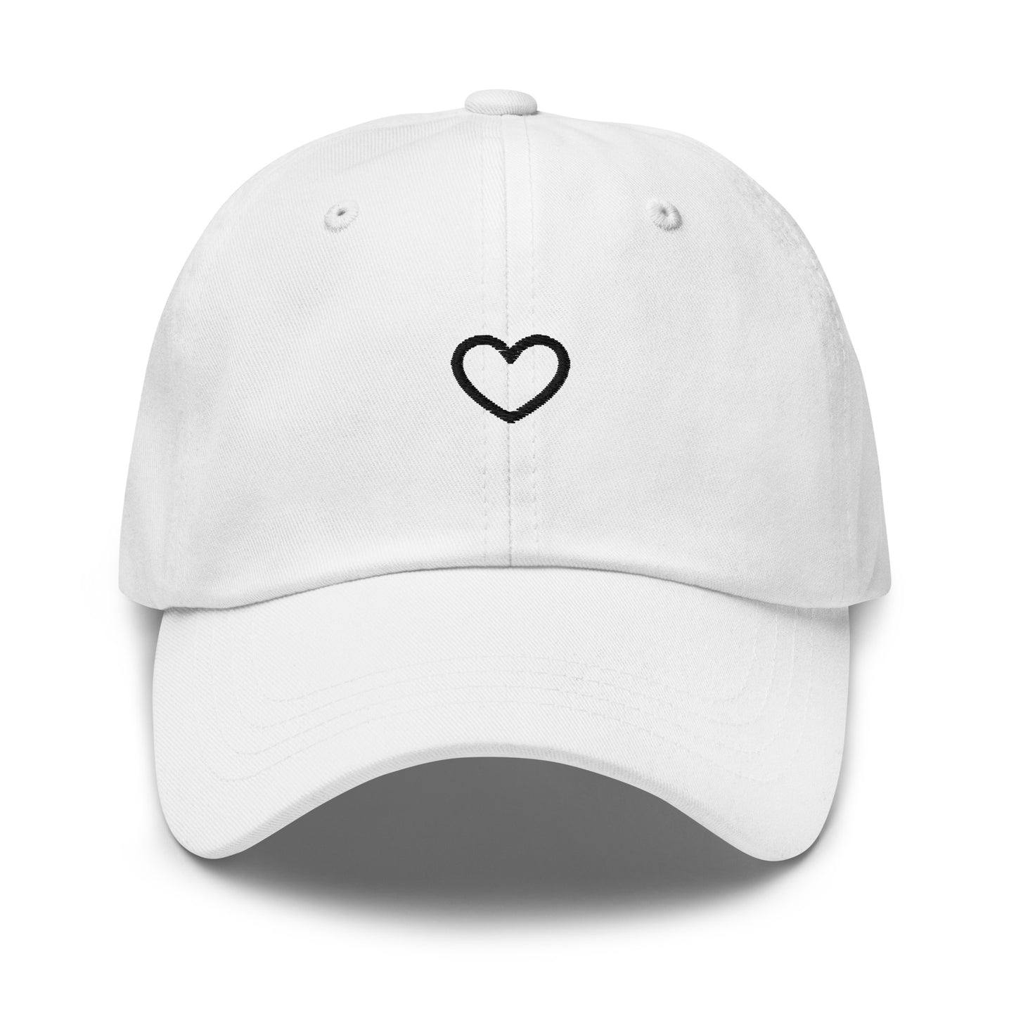 The Heart on your Sleeve Dad Hat - white with black heart
