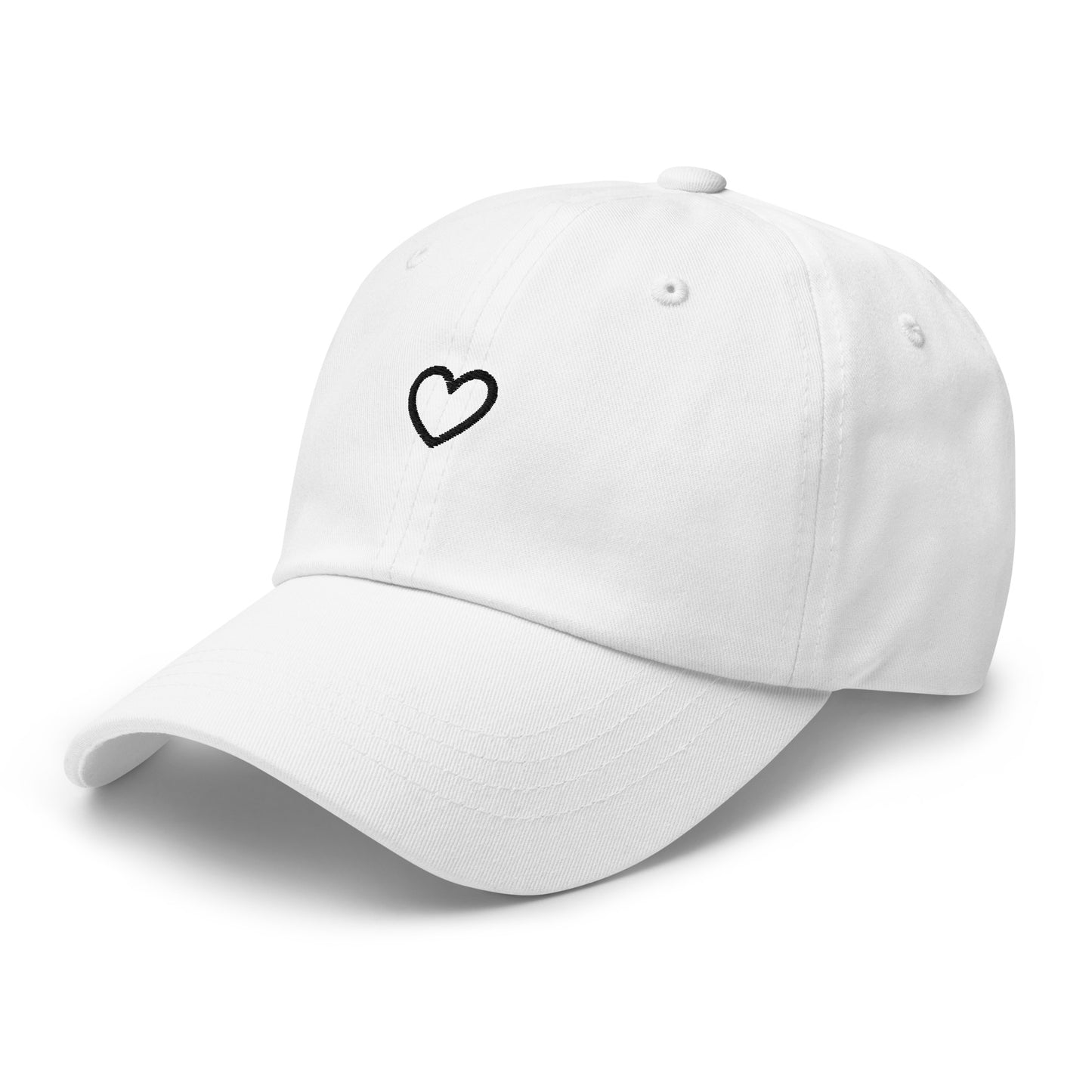 The Heart on your Sleeve Dad Hat - white with black heart