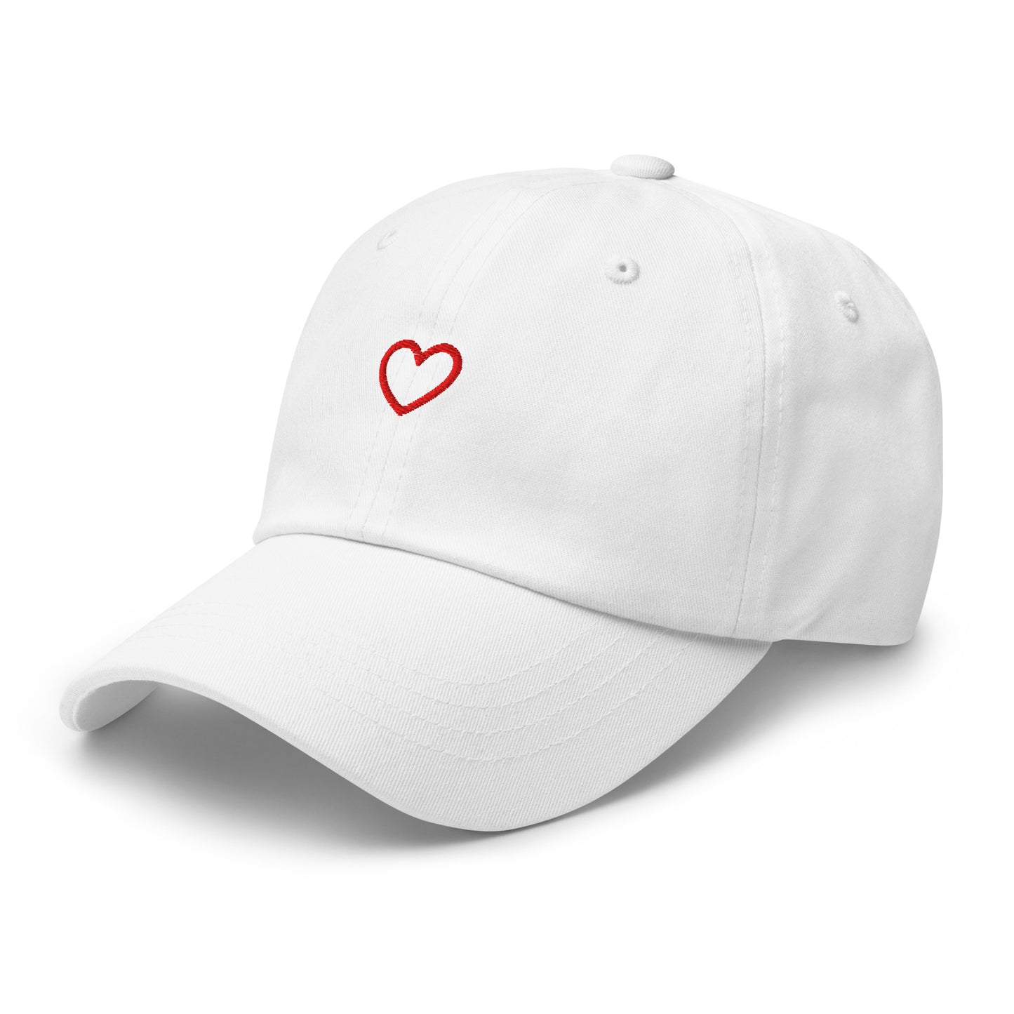 The Heart on your Sleeve Dad Hat - white with red heart