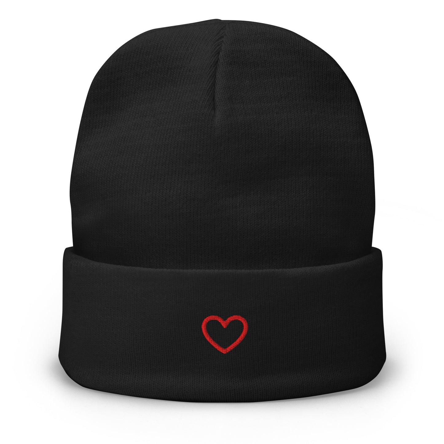 The Heart on your Sleeve Beanie - black with red heart