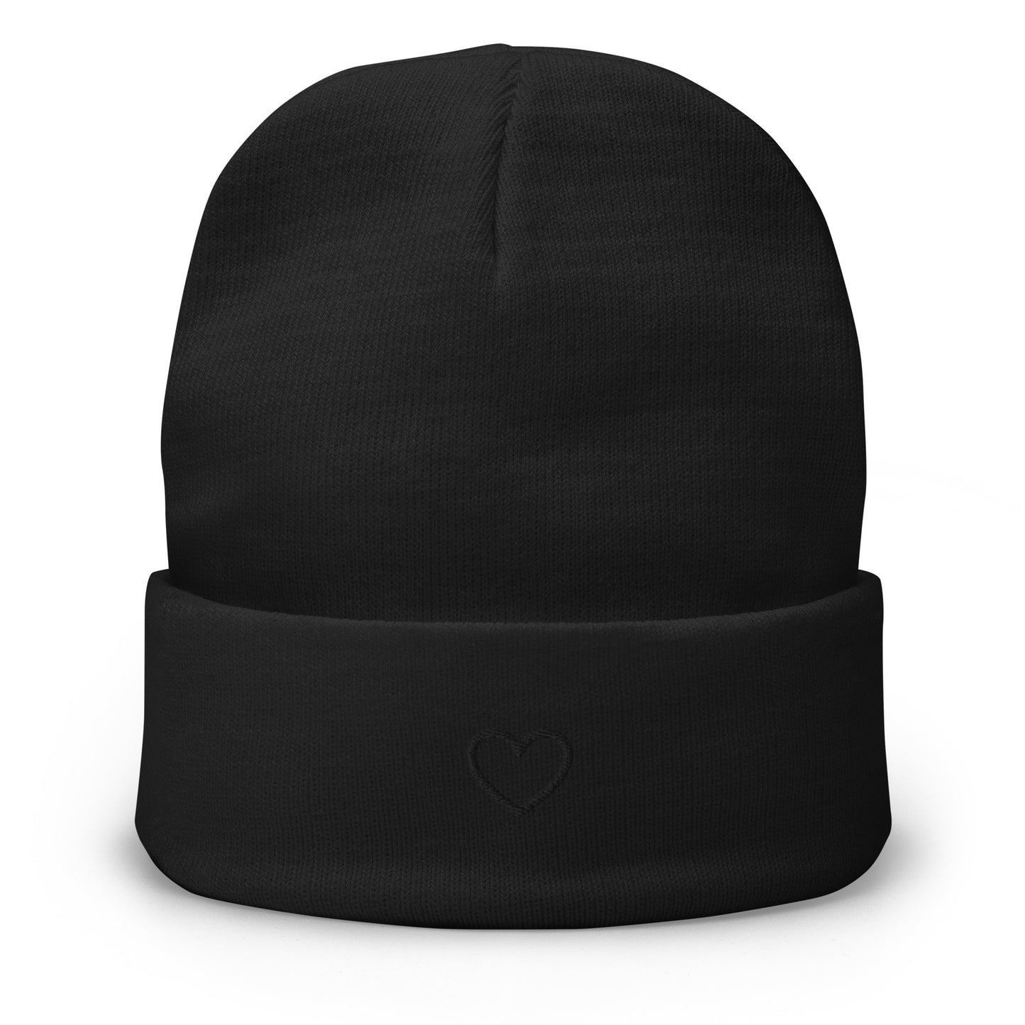The Heart on your Sleeve Beanie - black with black heart