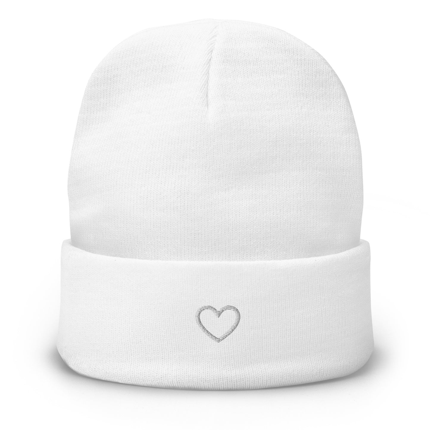 The Heart on your Sleeve Beanie - white with white heart