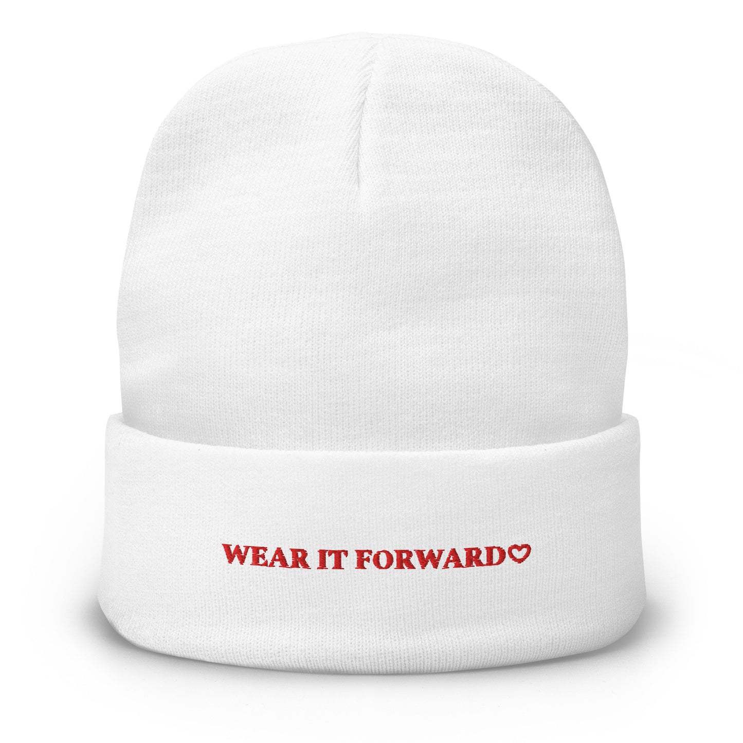 The Wear It Forward Beanie - white with red logo